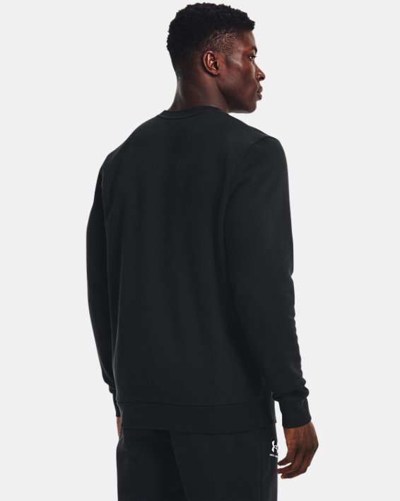 เสื้อคอกลม UA Essential Fleece สำหรับผู้ชาย in Black image number 1